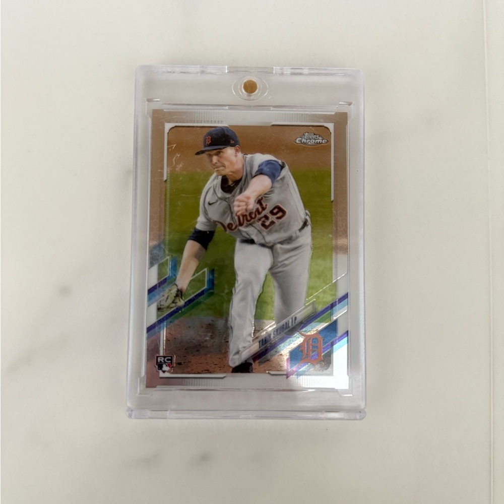 Topps Chrome Baseball Trading Card Tarik Skubal Tigers